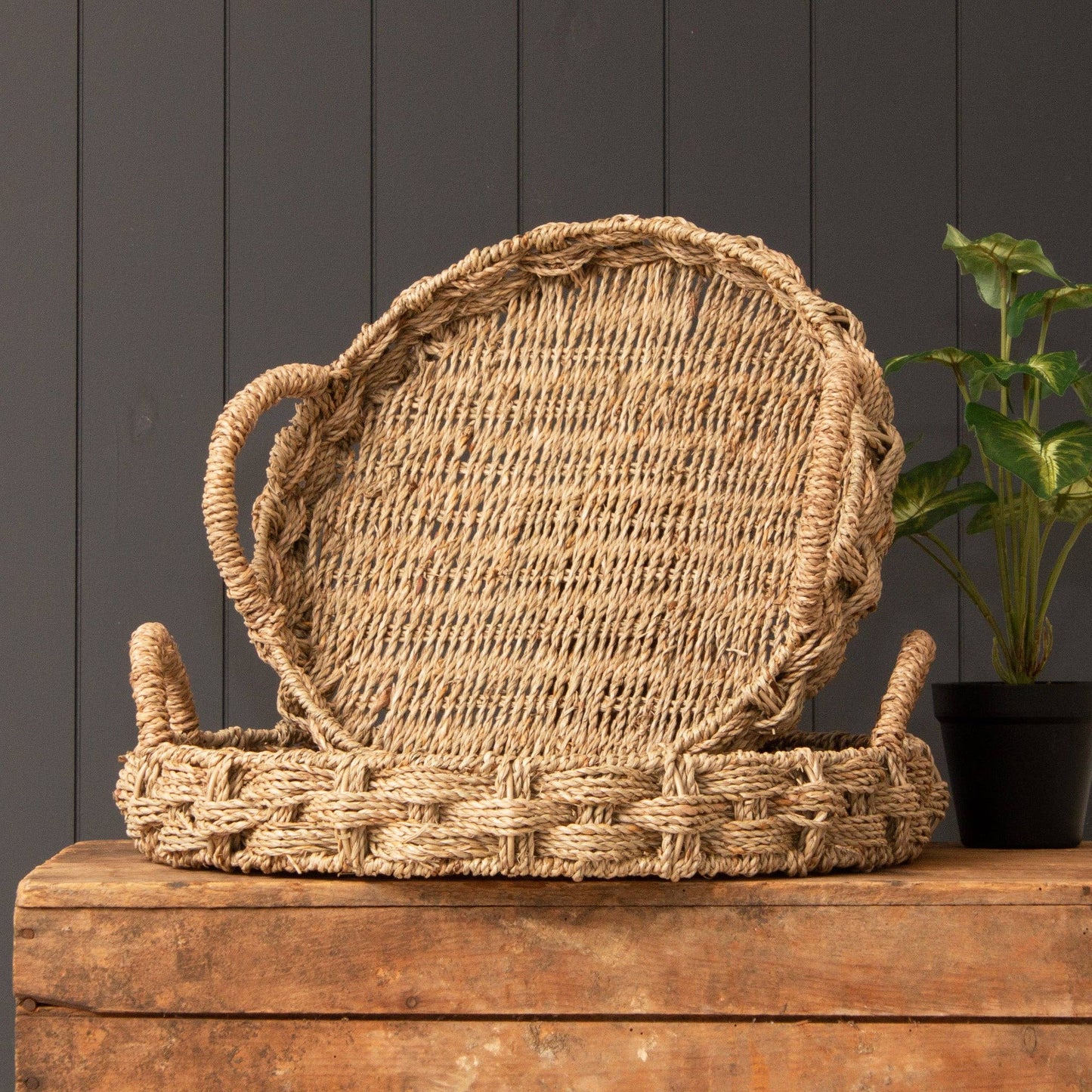 Handmade Braided Seagrass Tray - Large
