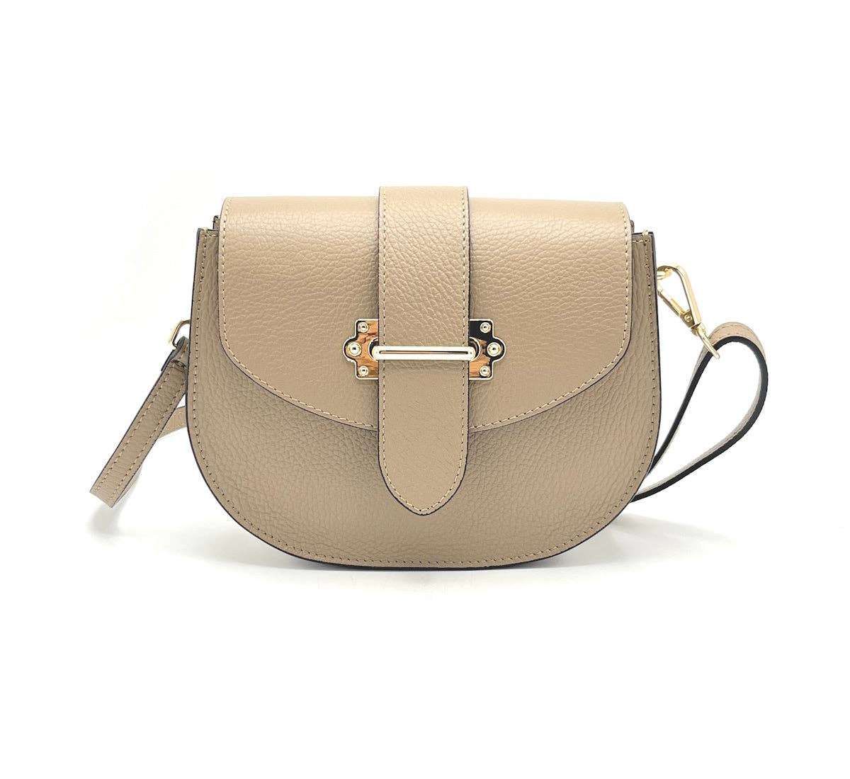Genuine leather shoulder bag, Made in Italy ~ Camel