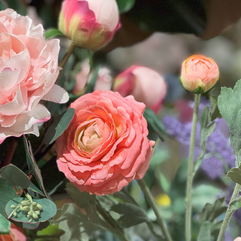 Real Touch Ranunculus - Sunset - 19 Inch