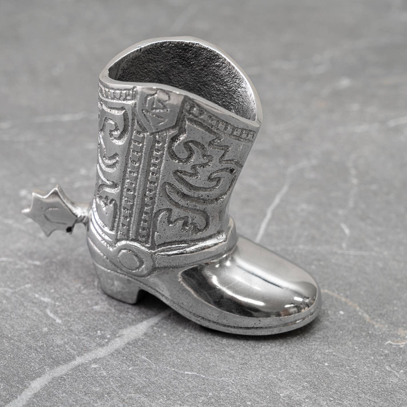 Nickel Etched Cowboy Boot Holder