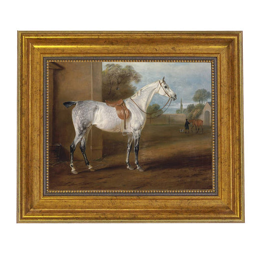 Leed's Grey Hunter Framed Oil Painting Print on Canvas: 8" x 10"