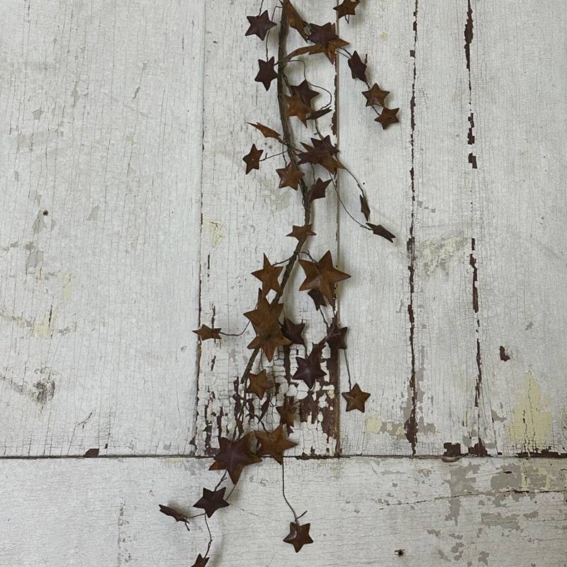 Burgundy/Rust Star Garland, 58 inches