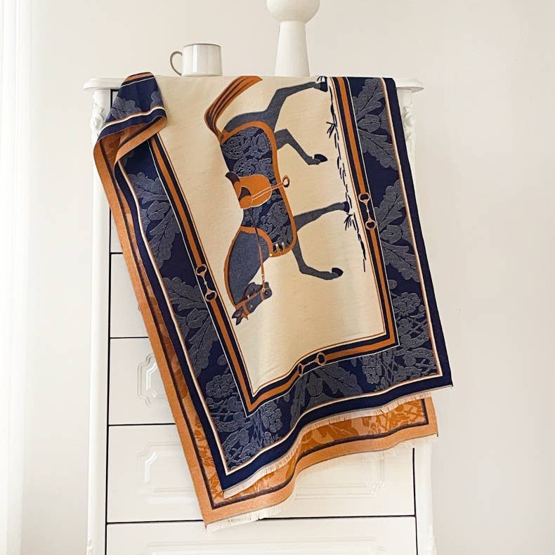 Orange / Blue Ceremony Reversible Wrap