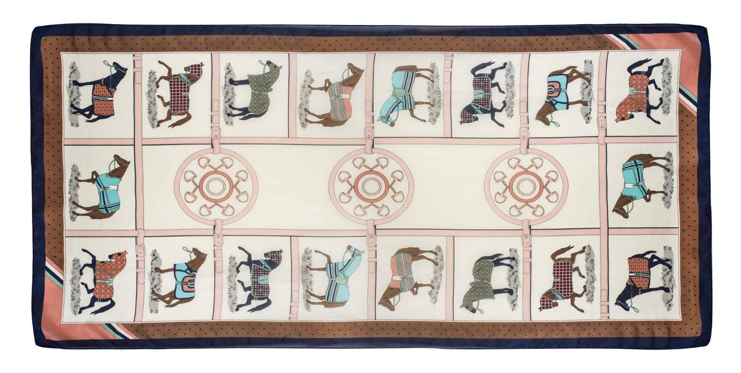 AWST Int'l. Silky Scarf- Horses in Blankets