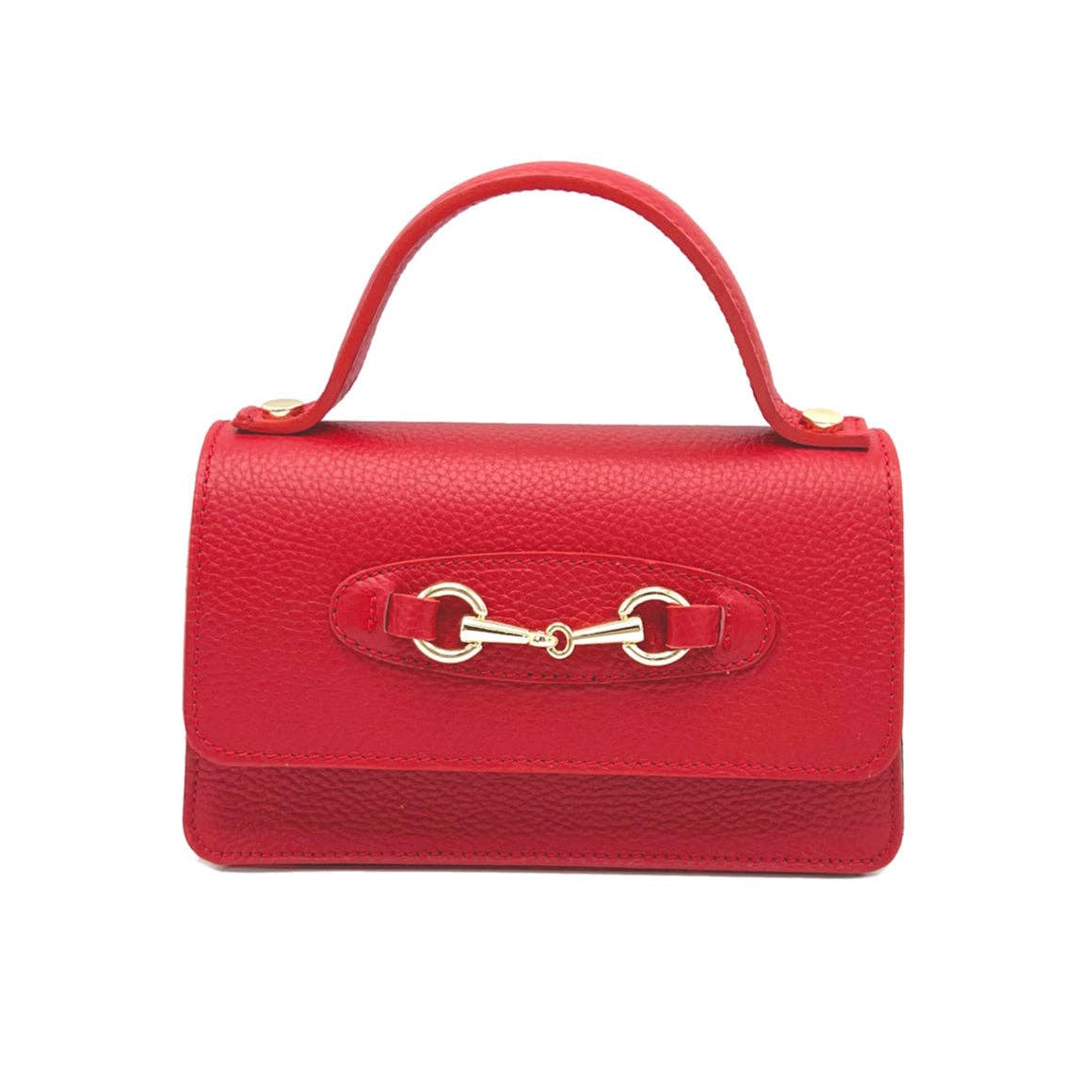 Genuine Leather Horse Bit Handbag with Chain. Made in Italy ~ Green