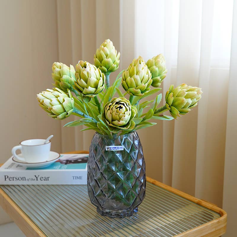 22"Artificial Artichoke Stem-3 colors: Green Blush