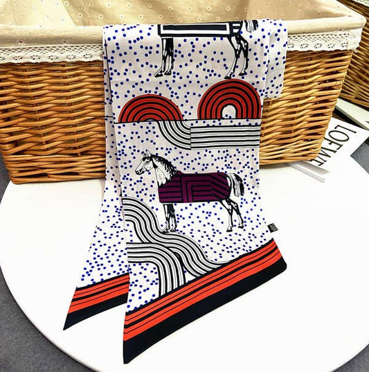 Equestrian White Bow Scarf – Dotted Trotter Collection