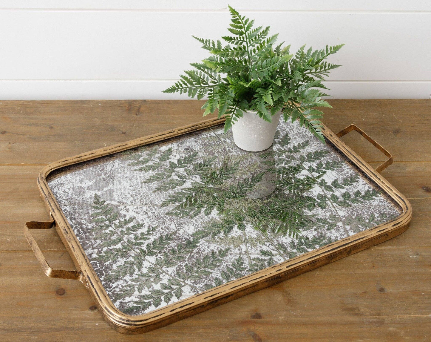 Mirrored Fern Tray