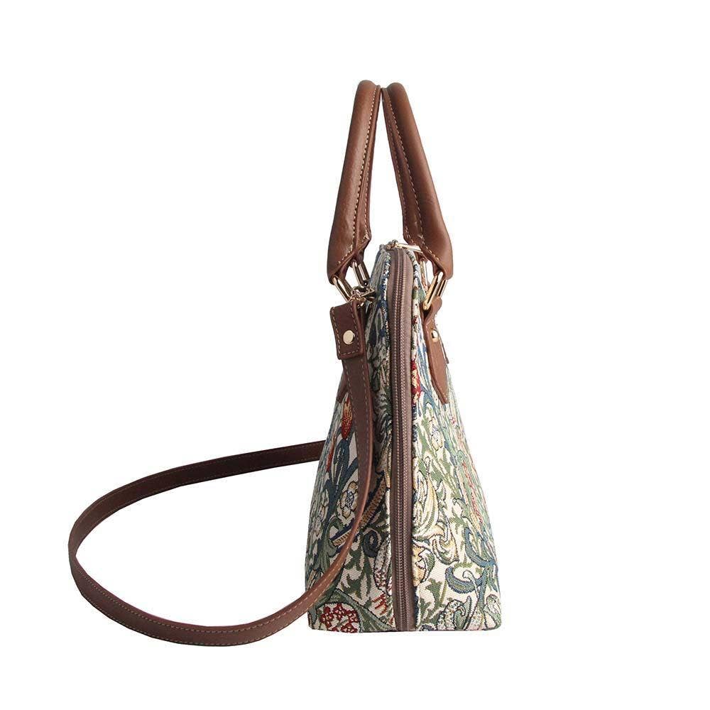 William Morris Golden Lily Convertible Top Handle Purse Handbag