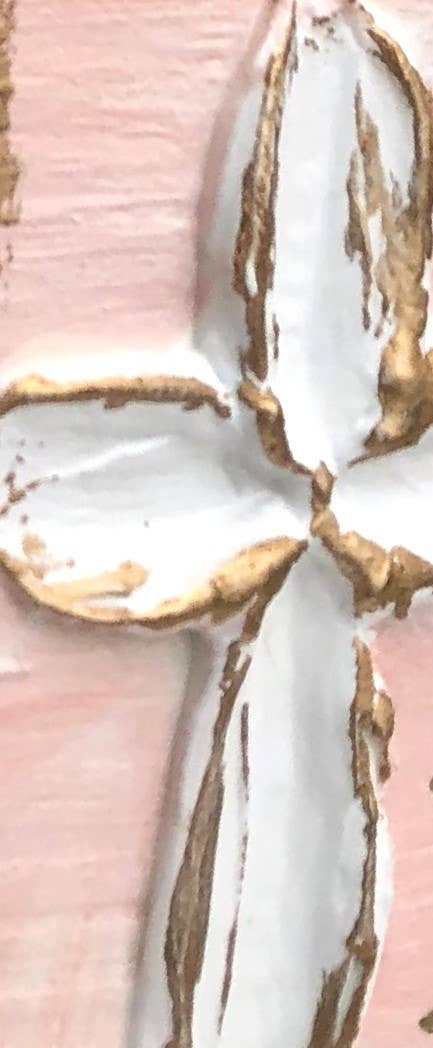 Traditional Cross handmade textured wood block: Sage background