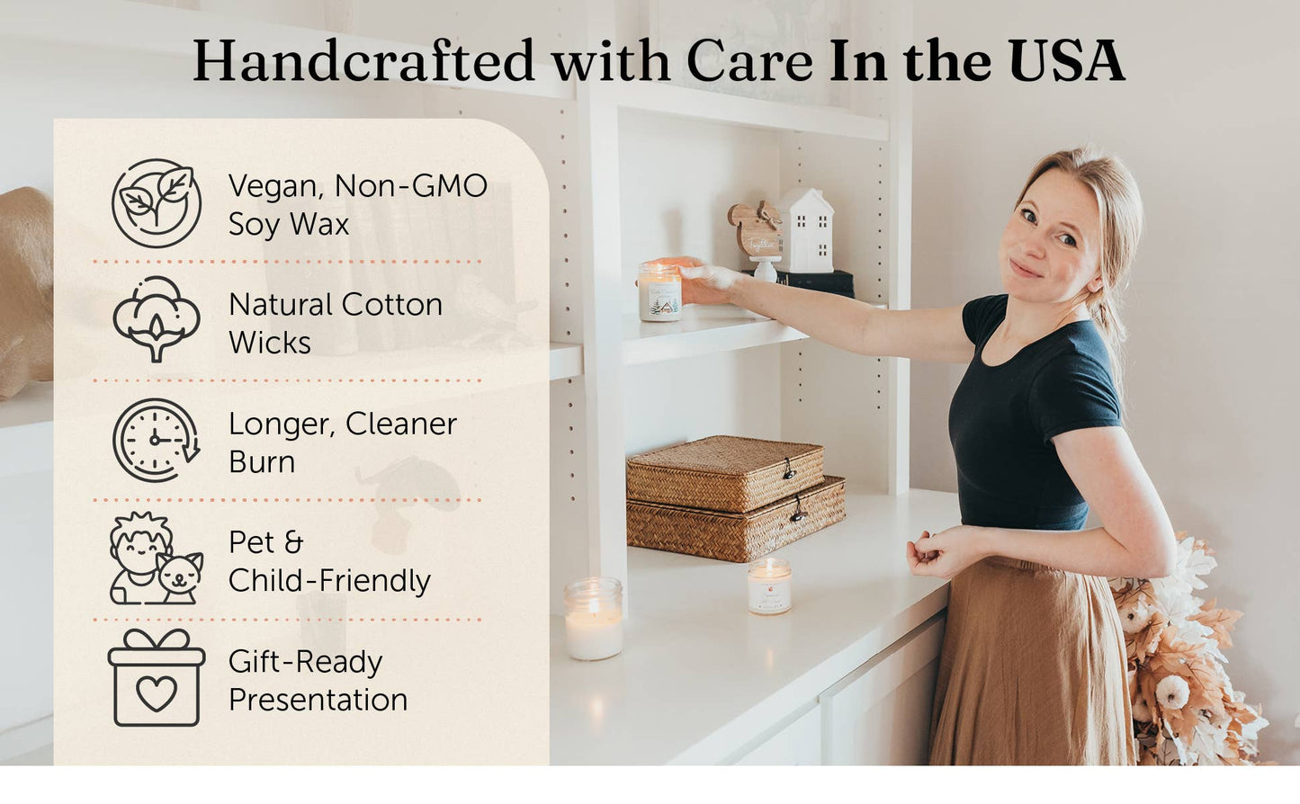 Thank you Gift Candle / Eucalyptus & Tea Scent: Regular 8 oz candle / Eucalyptus & Tea