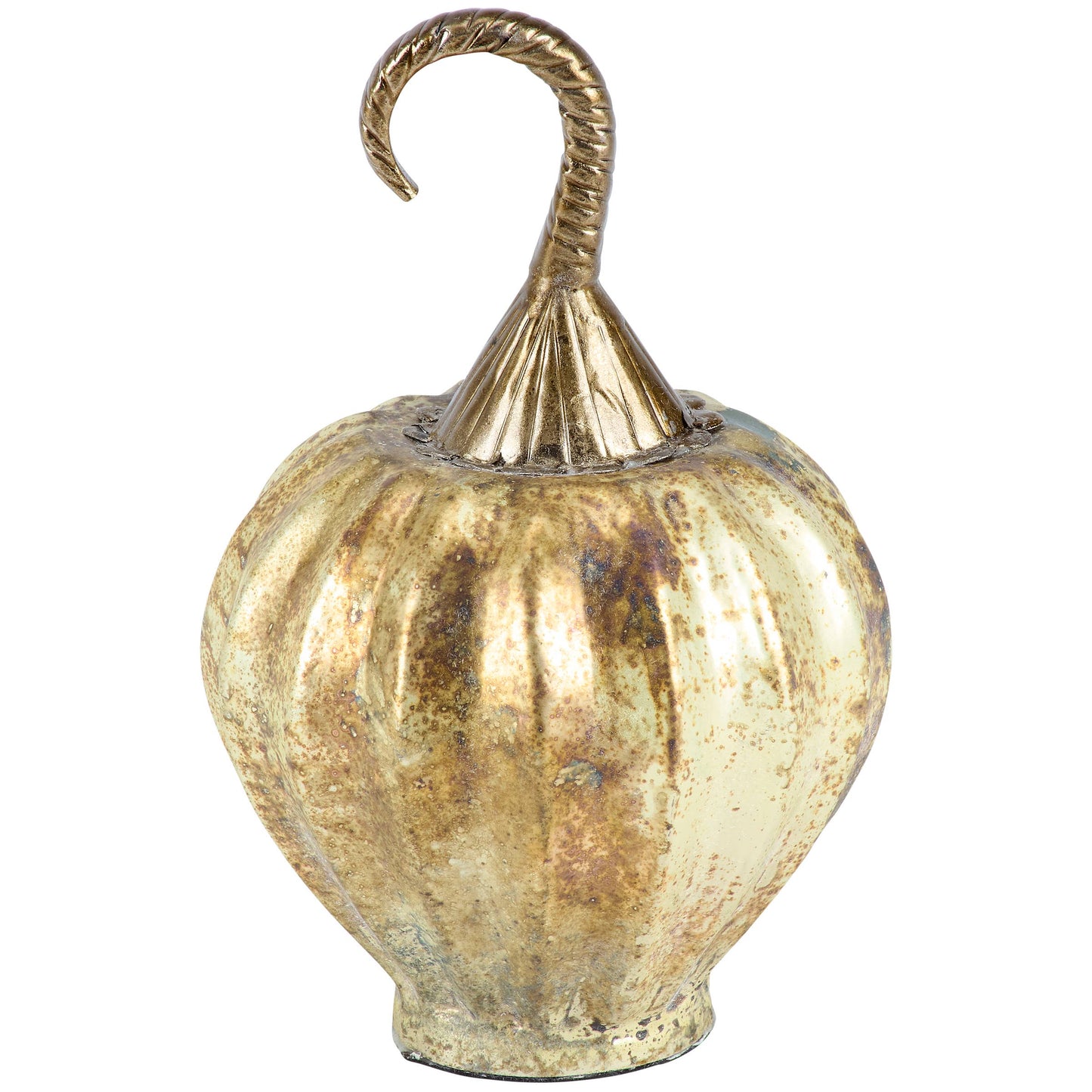 Glass Rustic Silver Pumpkin