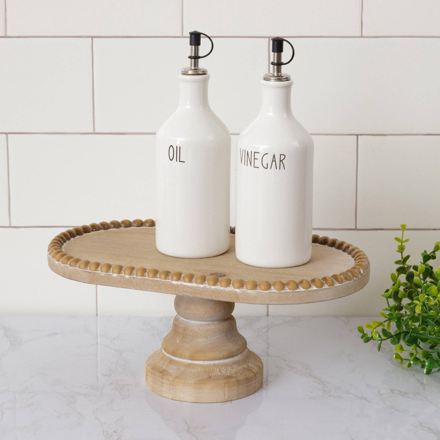 Pedestal Tray - Beaded