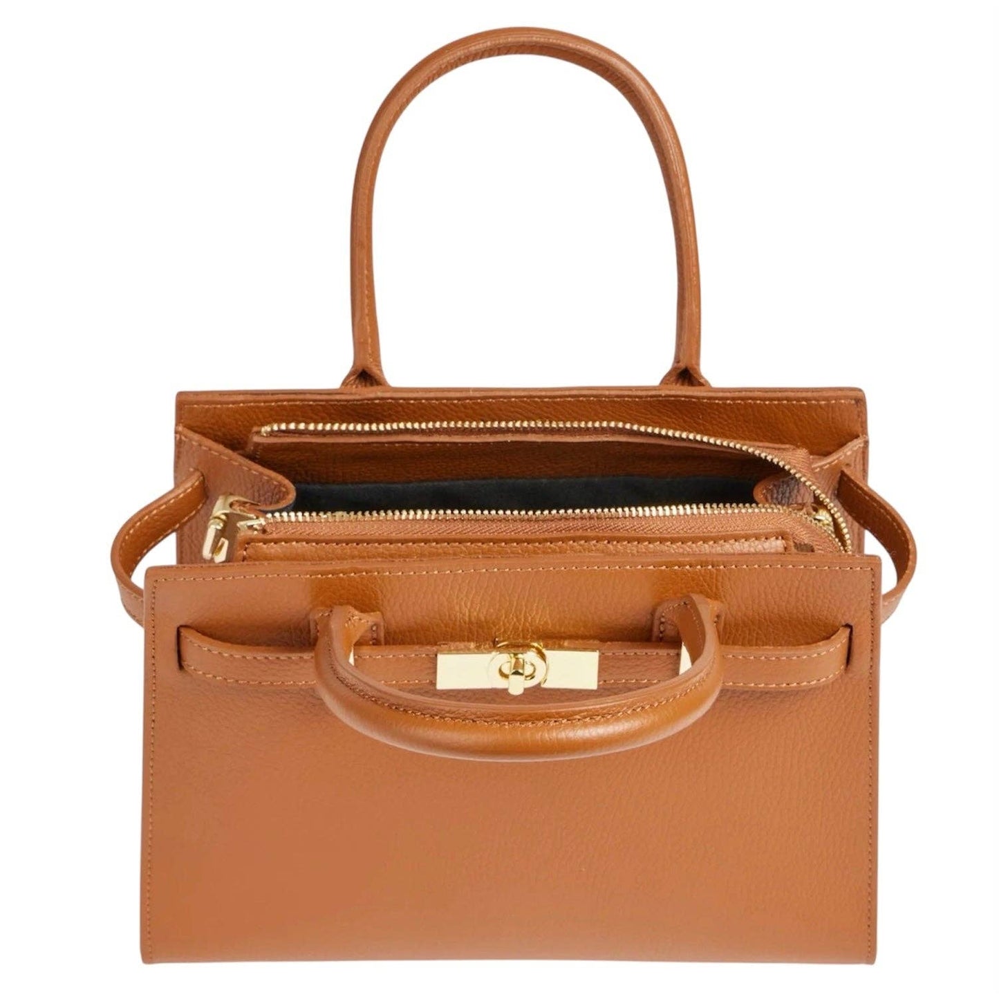Modarno "Gina" handbag and shoulder bag in genuine leather 28x14x20cm: Leather