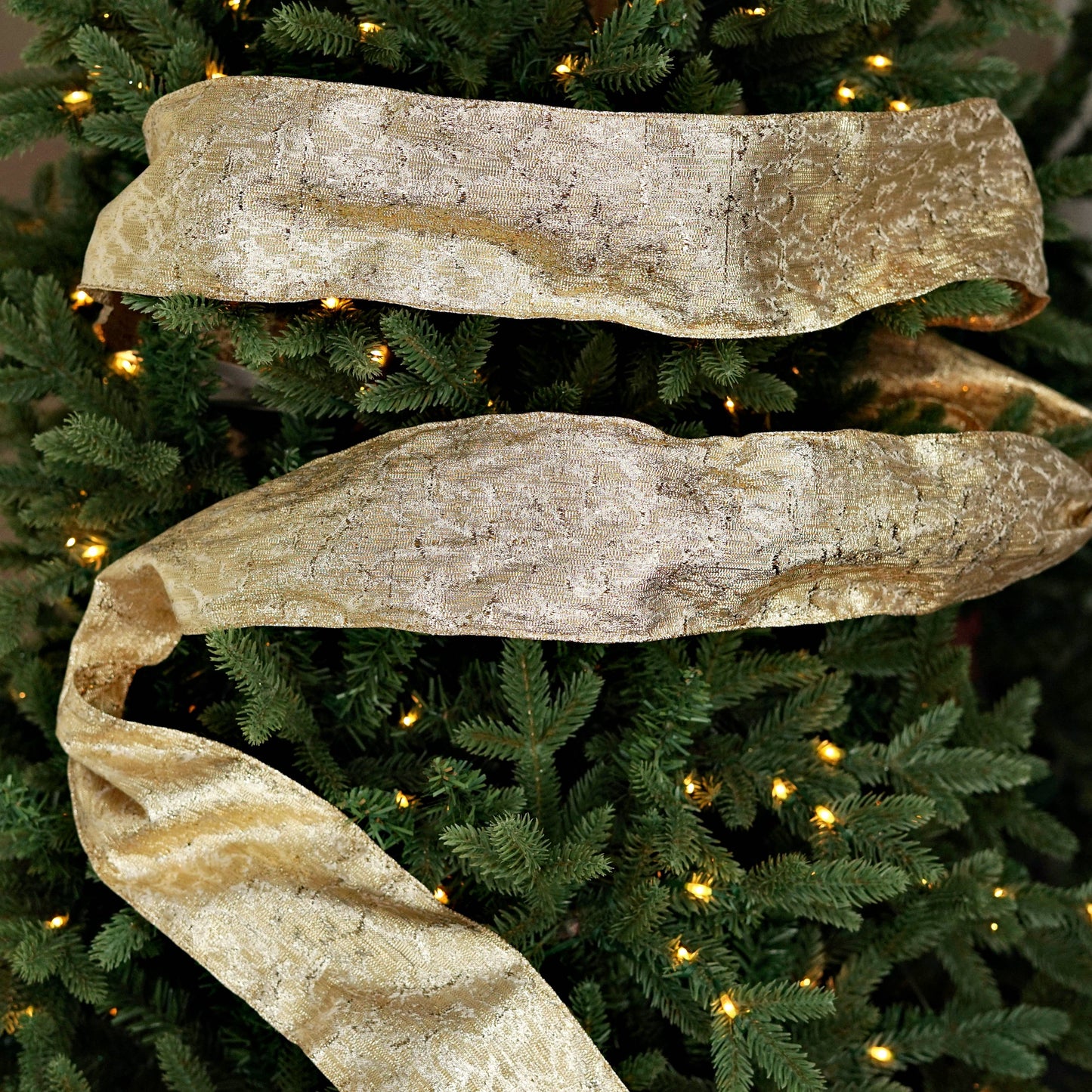 57R0961 - 4inWx10Yard Wired Ribbon-Golden Artisan