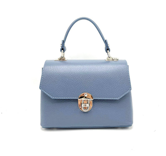 Genuine leather shoulder bag ~ Dusty Blue