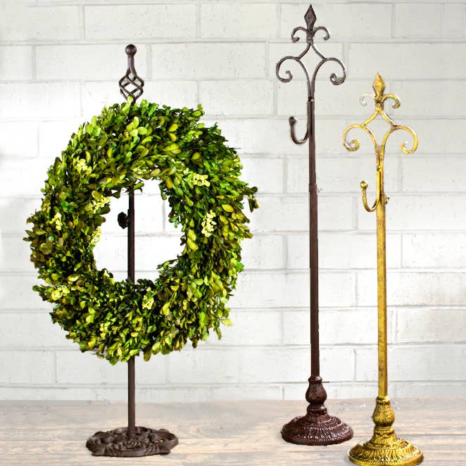 Adjustable Wreath & Purse Stands: Gold