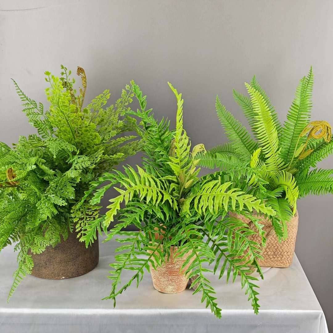 Realistic Soft touch-21 Leaves- artificial fern bushes: Style C