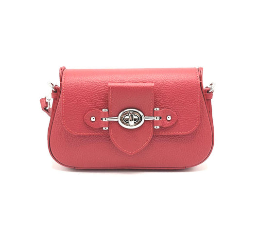 Genuine Leather ShoulderBag, Made in Italy ~ Red
