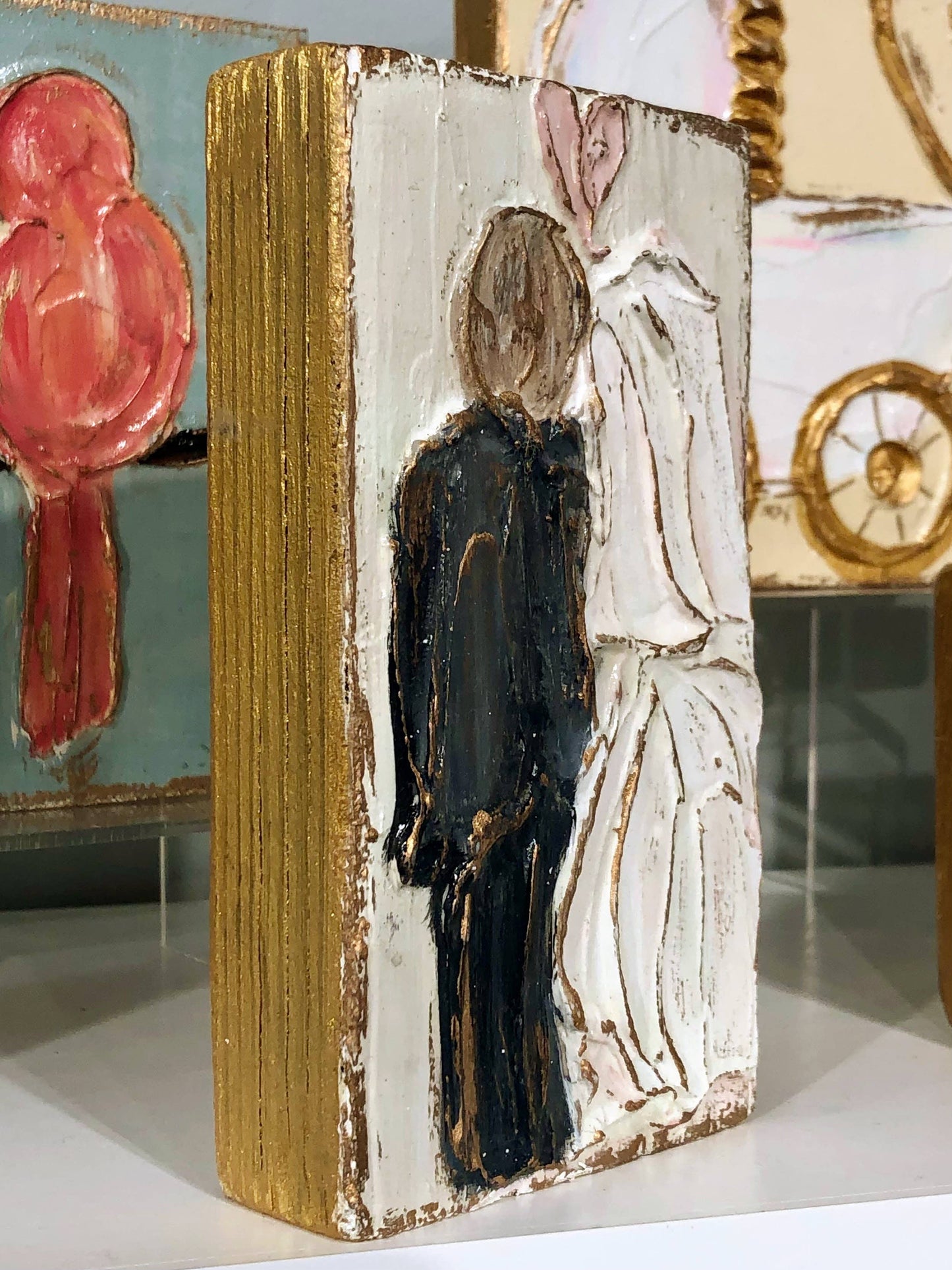 Bride and Groom Wedding Block Painting