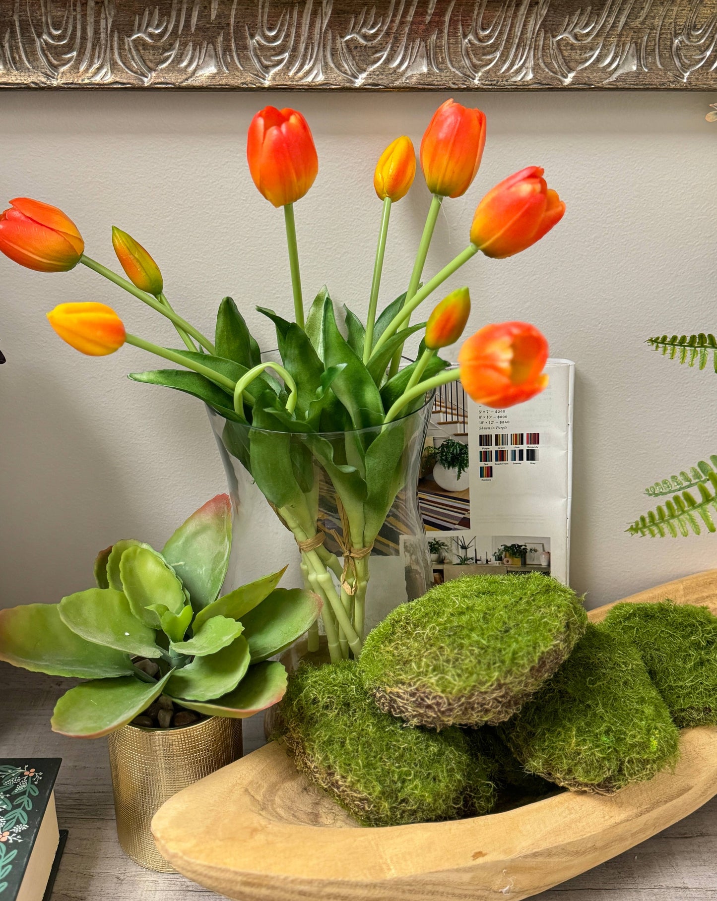 Pack of 6-Large Lifelike Mixed Sizes Artificial Moss Ball