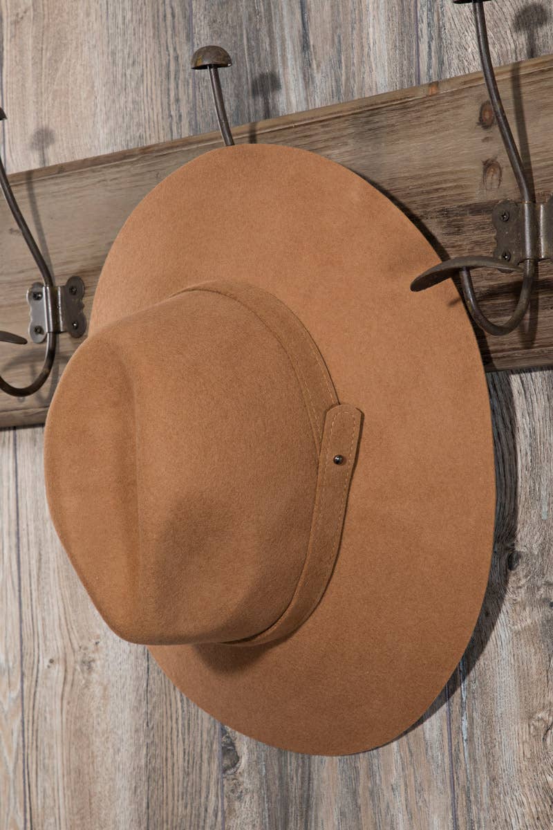 100% Wool Simplistic Panama Hat: Black / OS