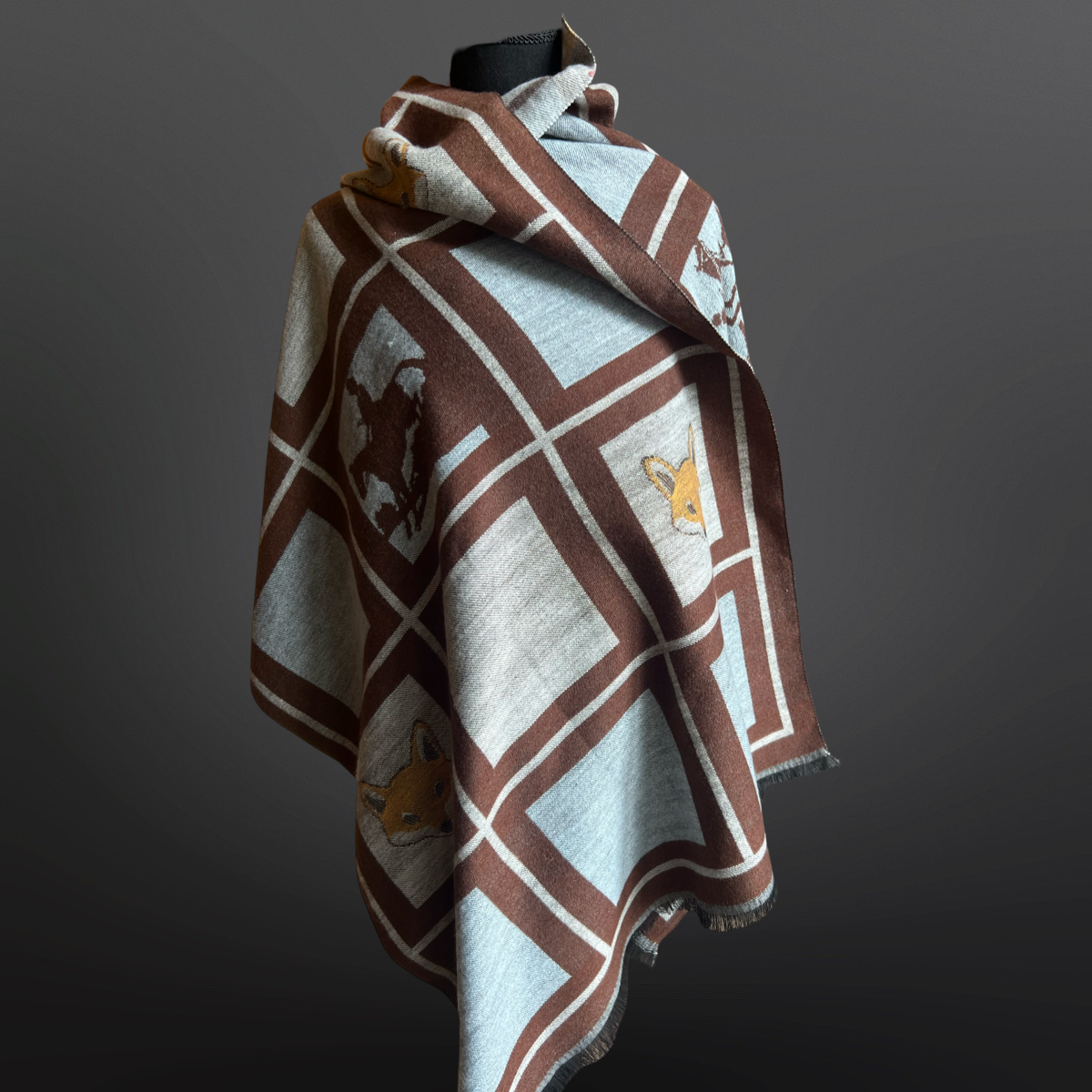 Equestrian Countryside Fox Hunt Design Winter Scarf