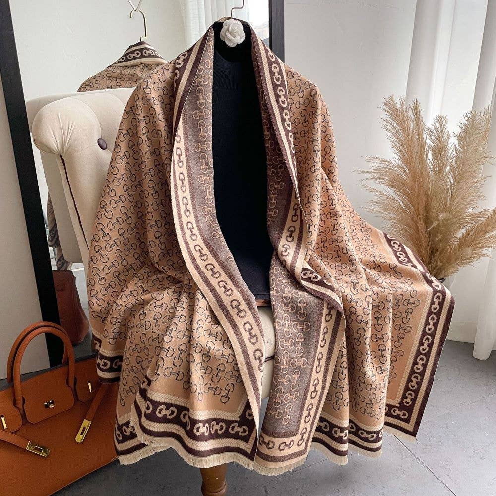 AWST Int'l Snaffle Bit Acrylic Cashmere Scarf: Multi