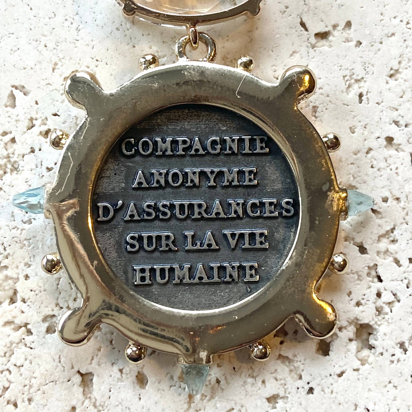 Horse Jewelry French Coin Medallion Equestrian Necklace: 20” / Reversible “le monde” pendant