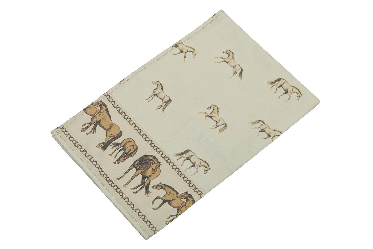 AWST Int'l Lila Horses on the Border Kitchen Towel: Cream