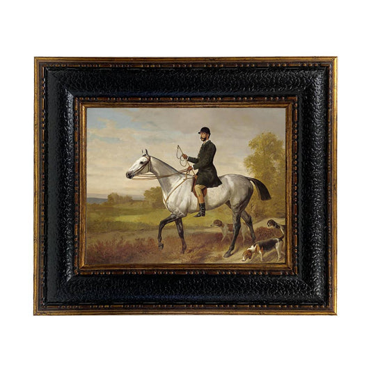 Huntsman w/ Horse & Hounds Framed Painting Print on Canvas