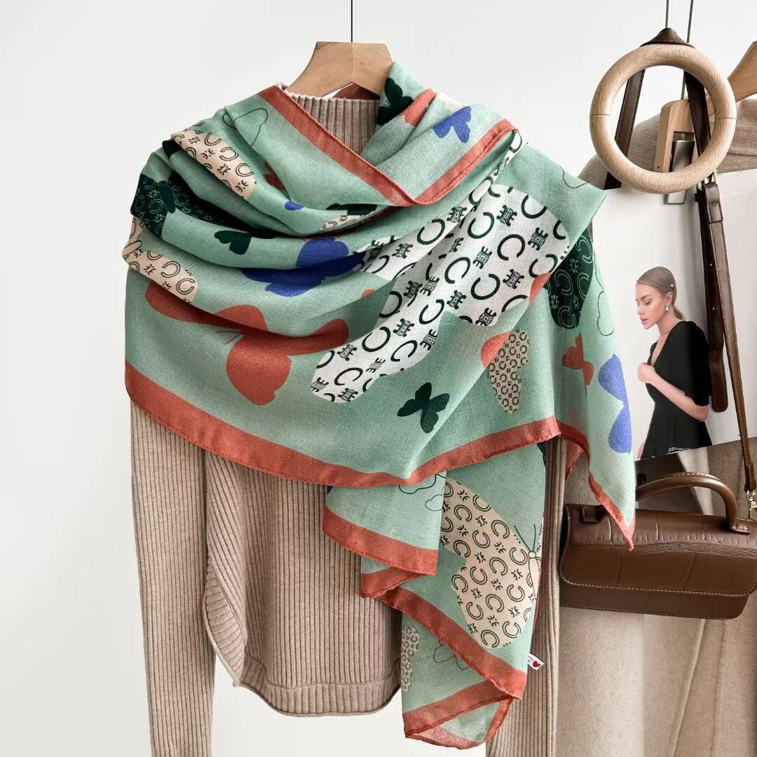 Teal Scarf – Butterfly Collection