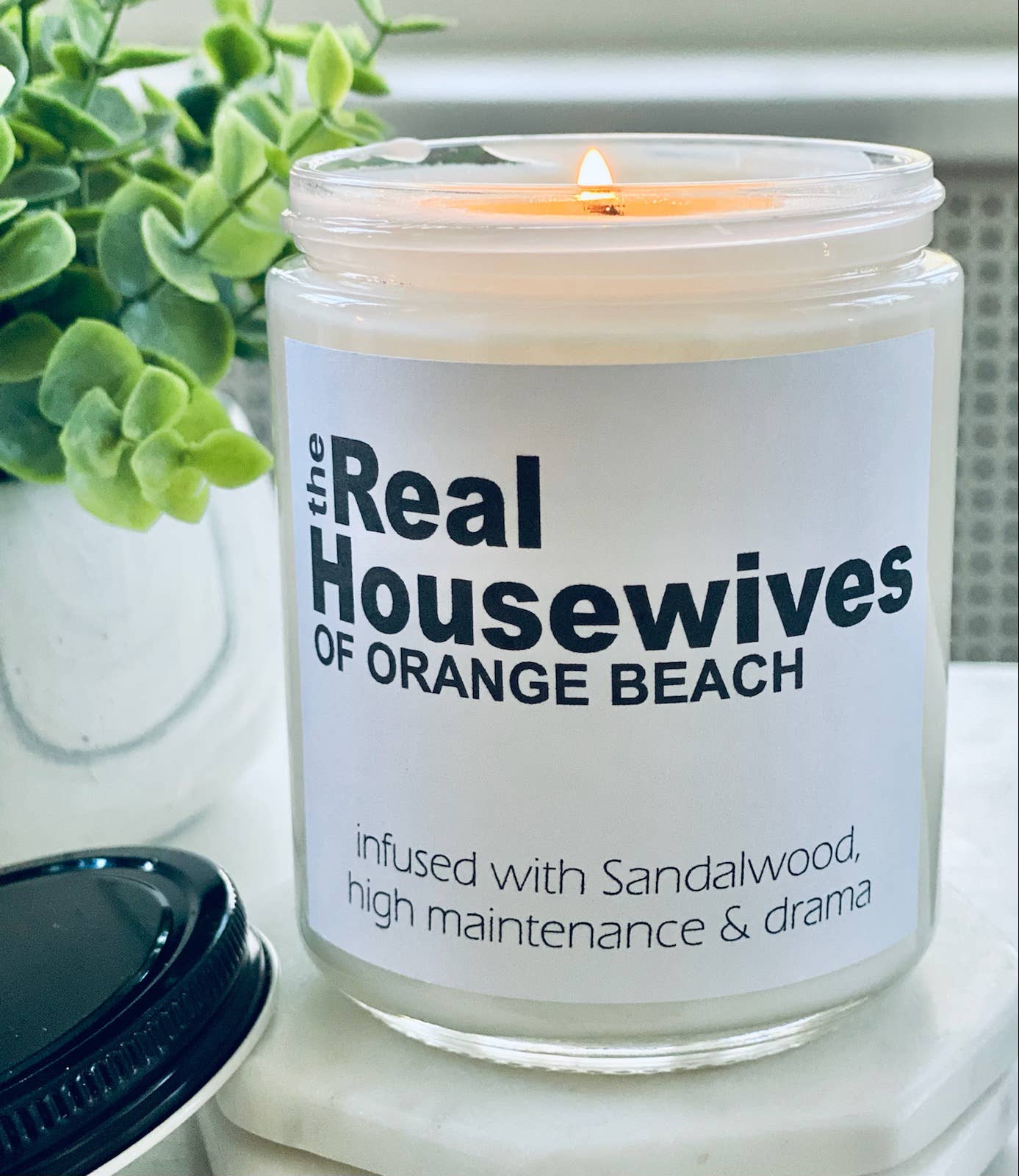 The Real Housewives of Prosper custom candle: Infused with SANDALWOOD high maintenace & drama