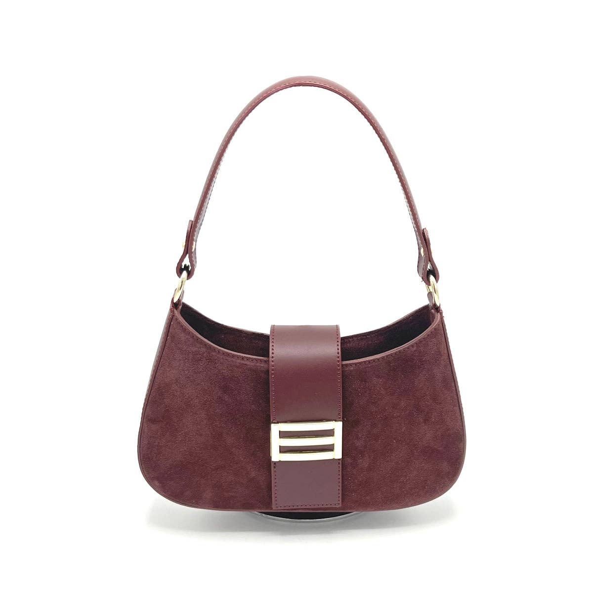 Suede leather shoulder bag,  Camel