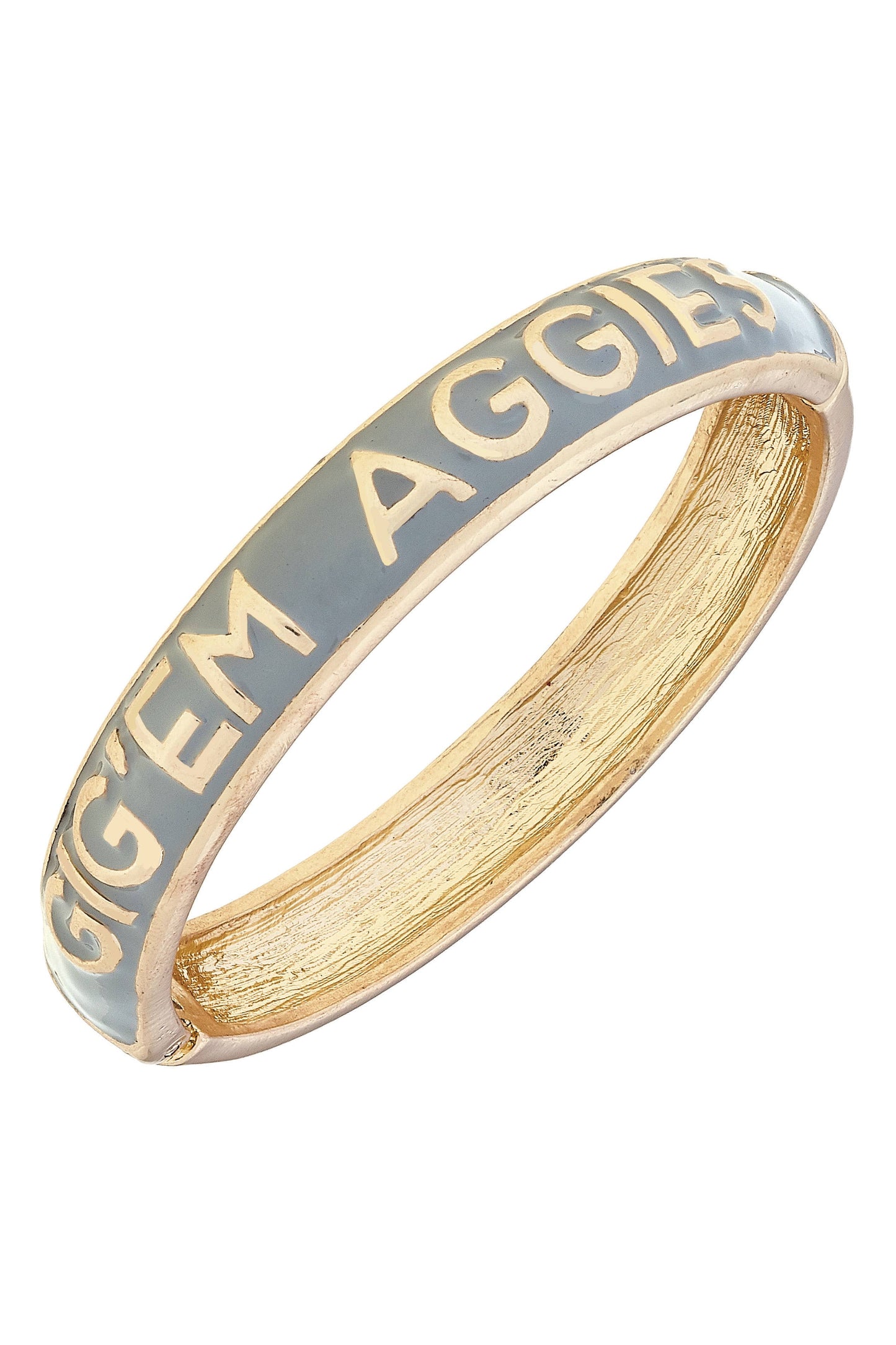 Texas A&M Aggies Sculpted Enamel Hinge Bangle in Gray: Gray