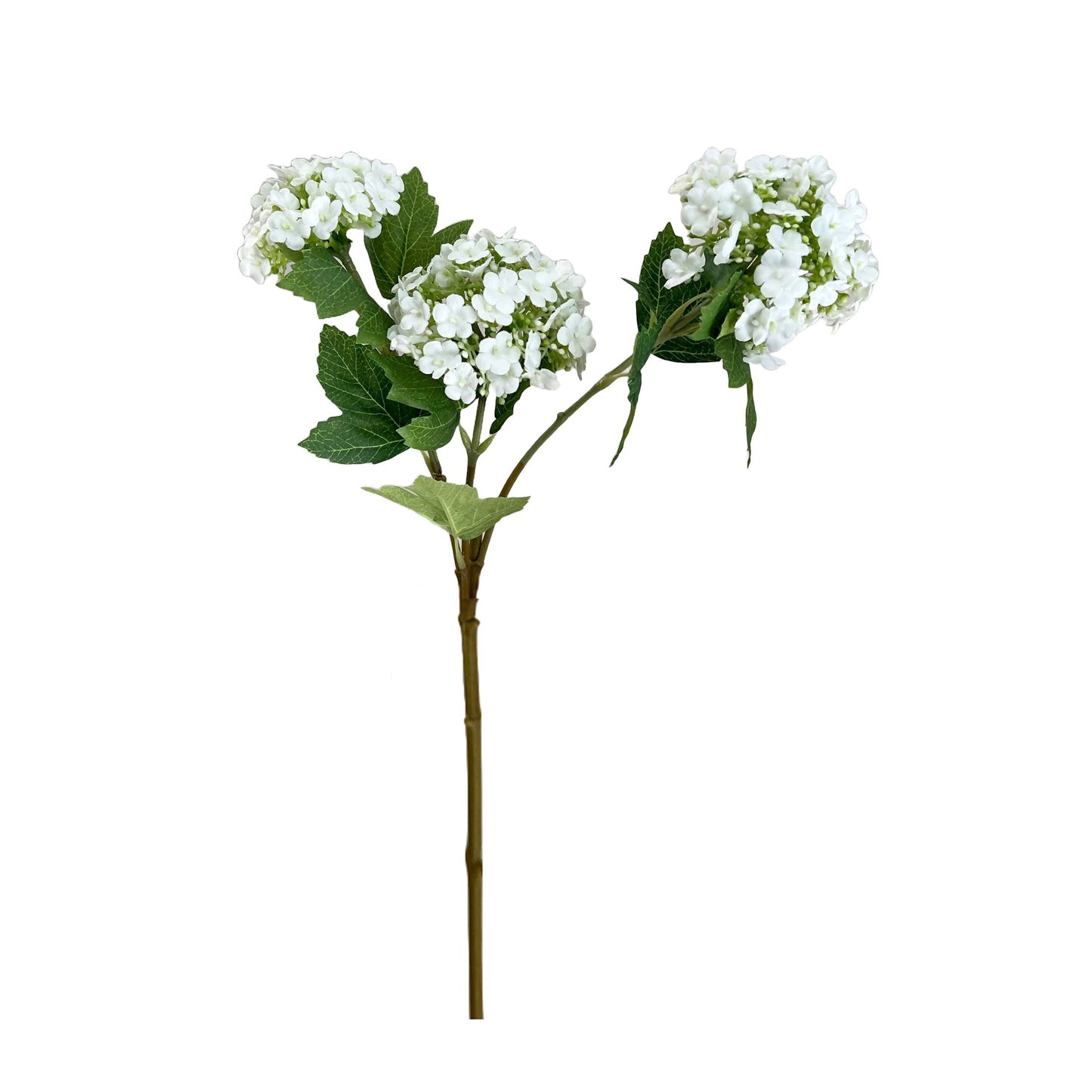 27"-3 Blooms-faux Snowball hydrangea spray: Pink