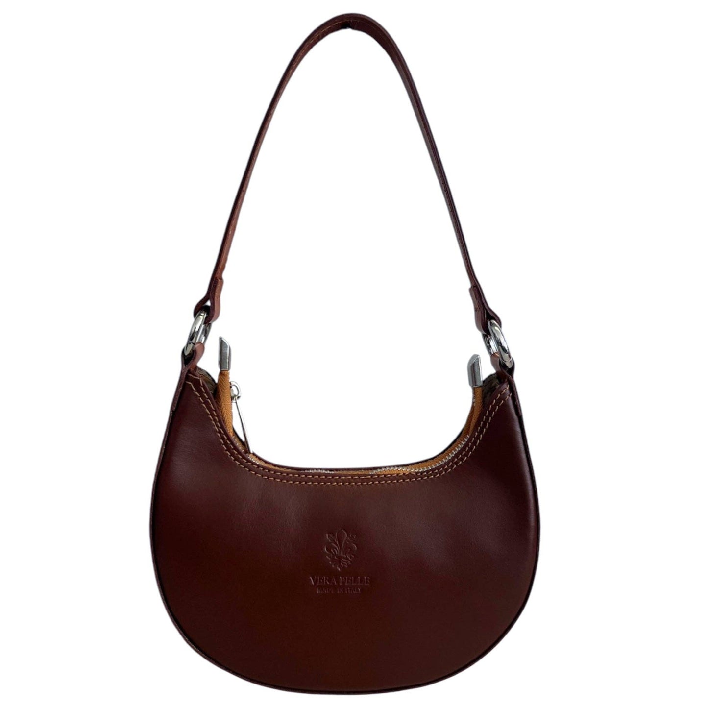 Modarno Women's Handbag with Removable Handle Bicolor in Genuine Cowhide Leather 21x5x12 cm: Sable