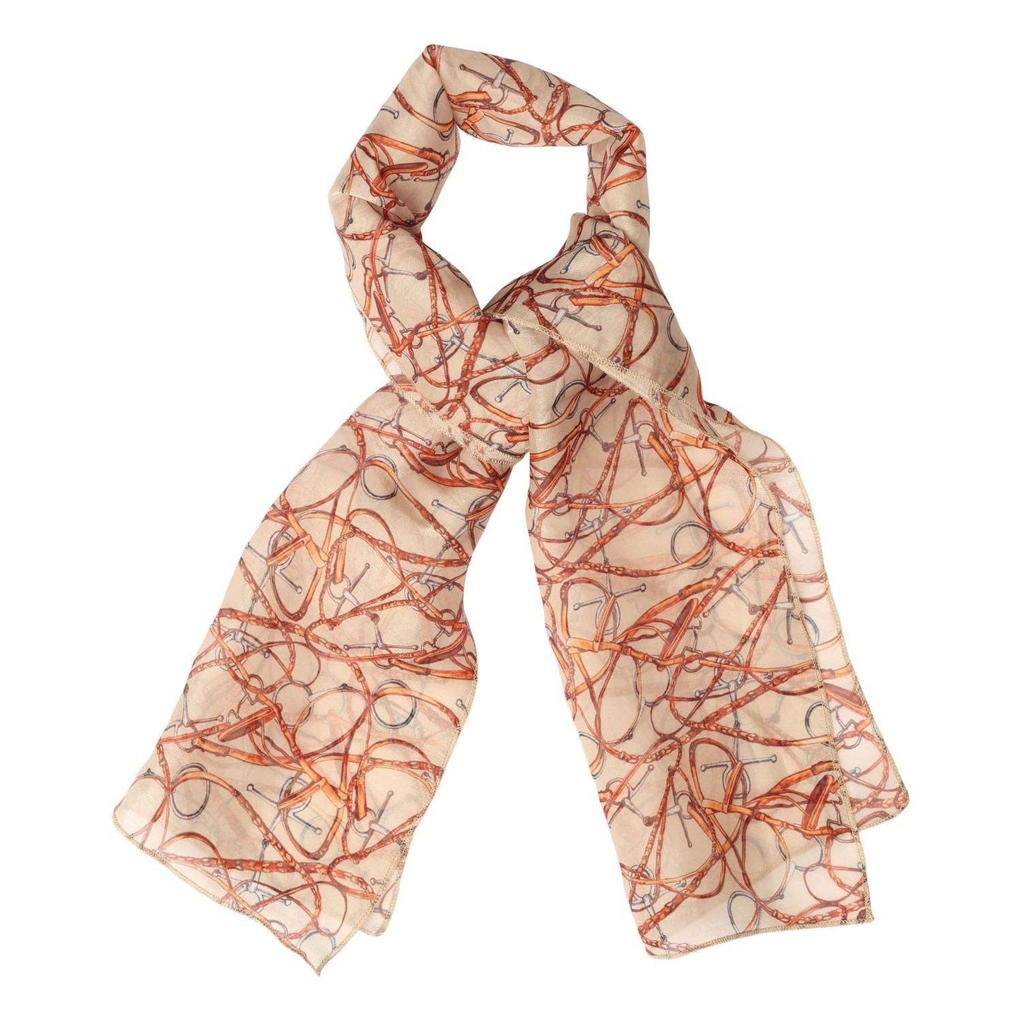 AWST Int'l Lila Snaffle Bridles Scarf: Beige