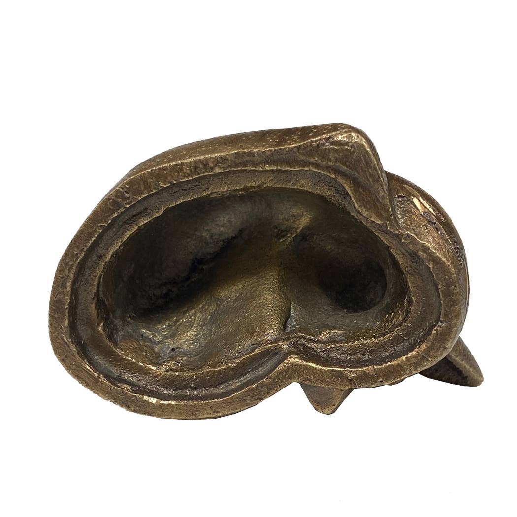 Antiqued Brass Sleeping Fox Tabletop Decor (2-1/2")