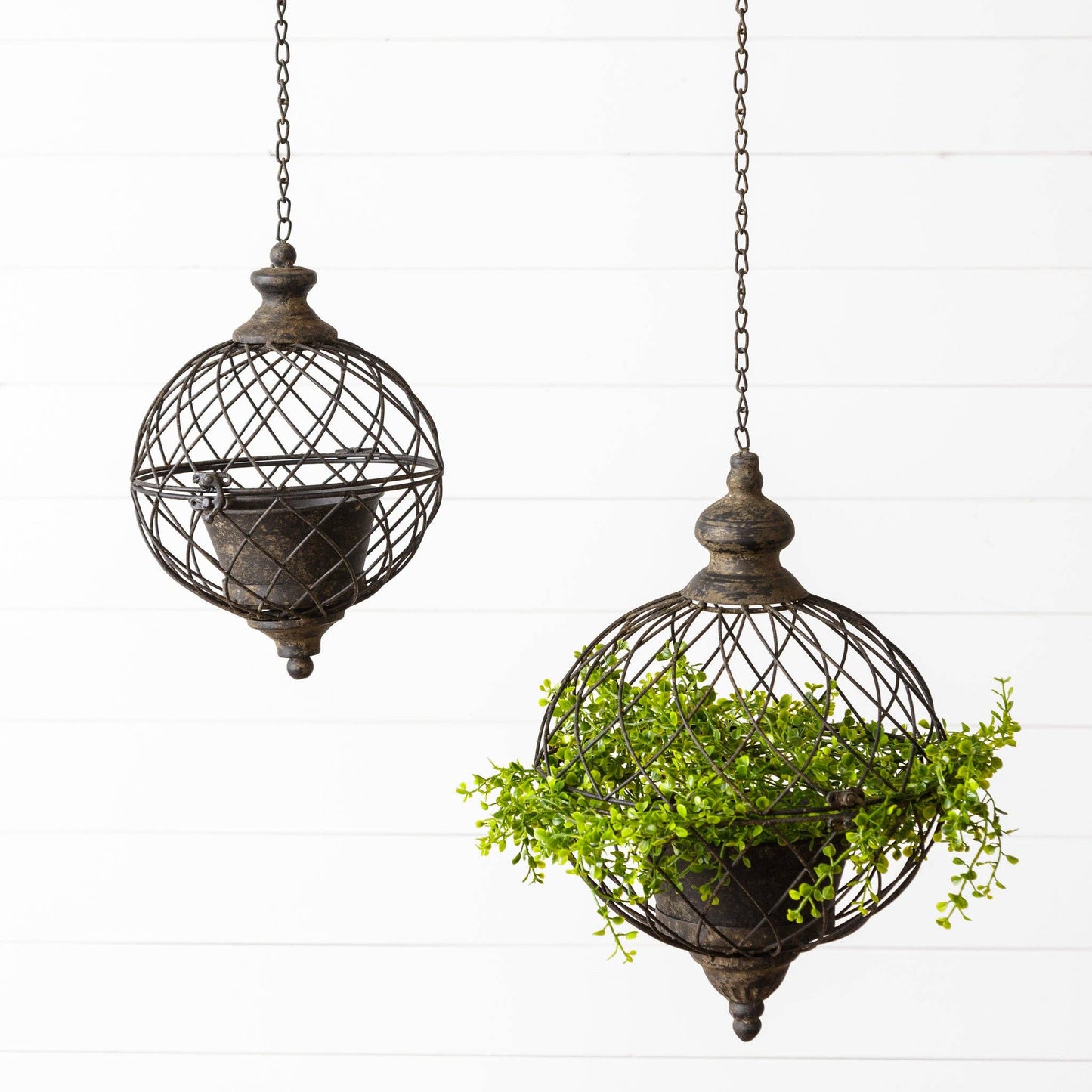 Sphere Hanging Planter (Set Of 02)