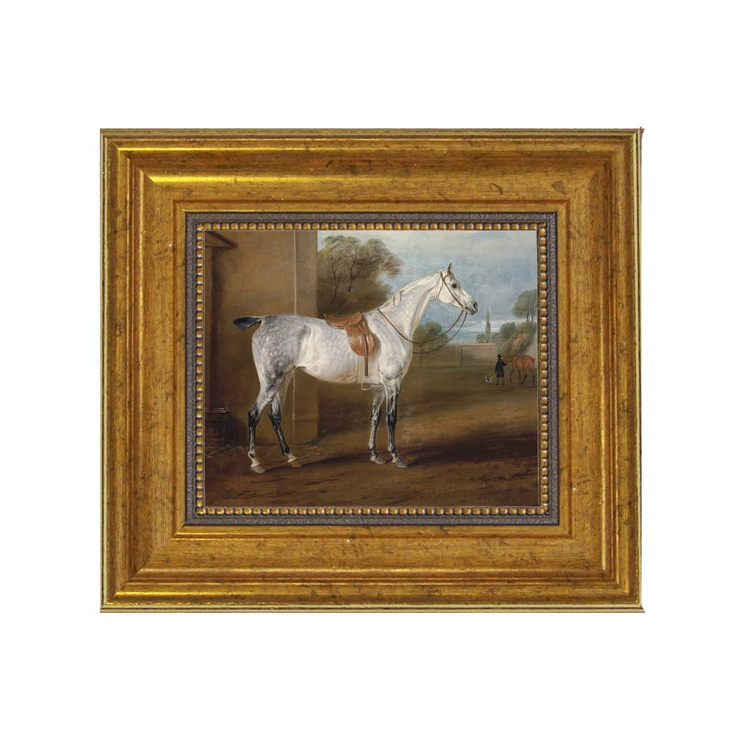 Leed's Grey Hunter Framed Oil Painting Print on Canvas: 8" x 10"