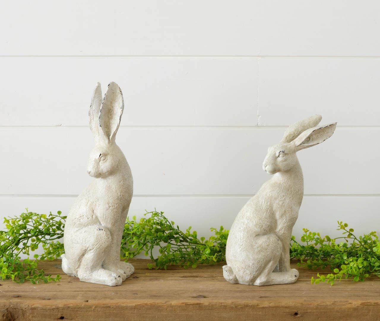 Distressed Rabbit Figurines - Set of 2
