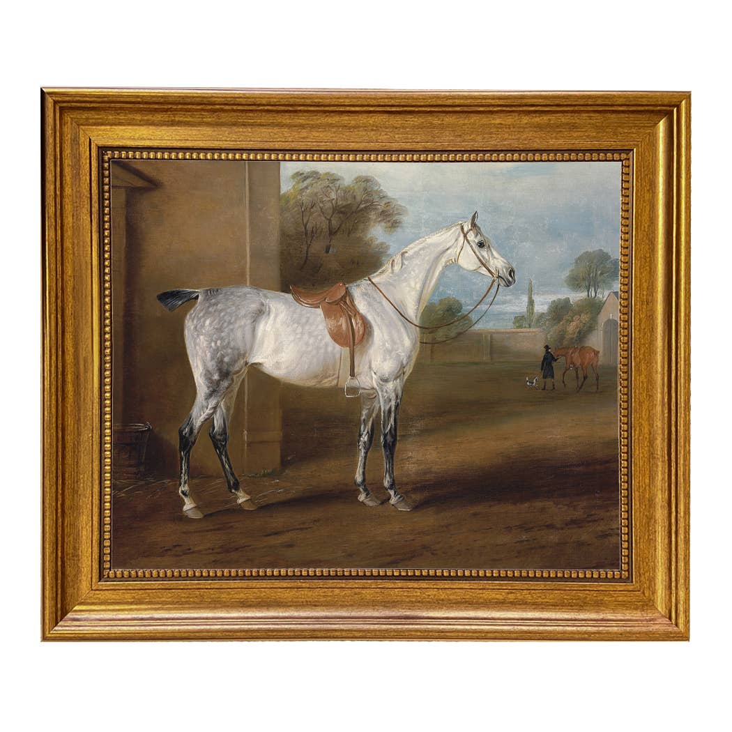 Leed's Grey Hunter Framed Oil Painting Print on Canvas: 8" x 10"