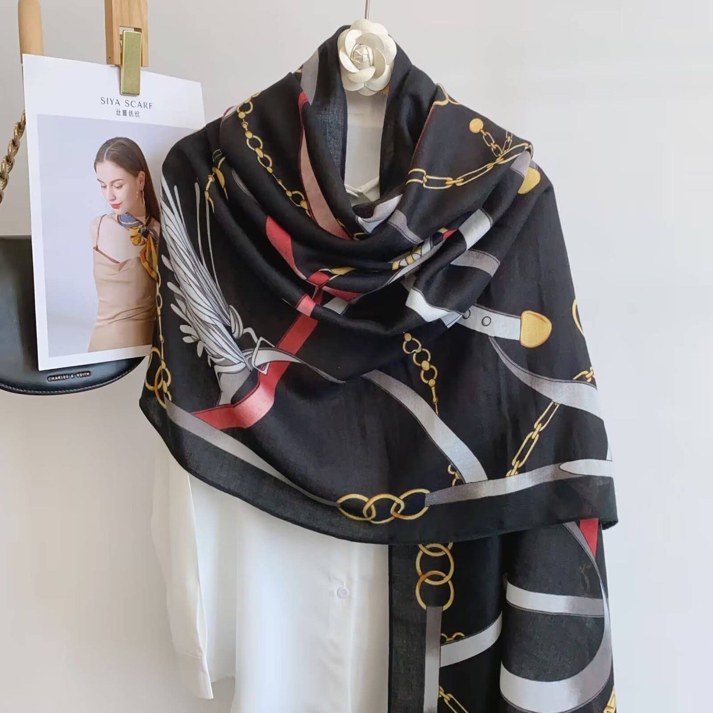 Black Scarf – Equine Chain Collection