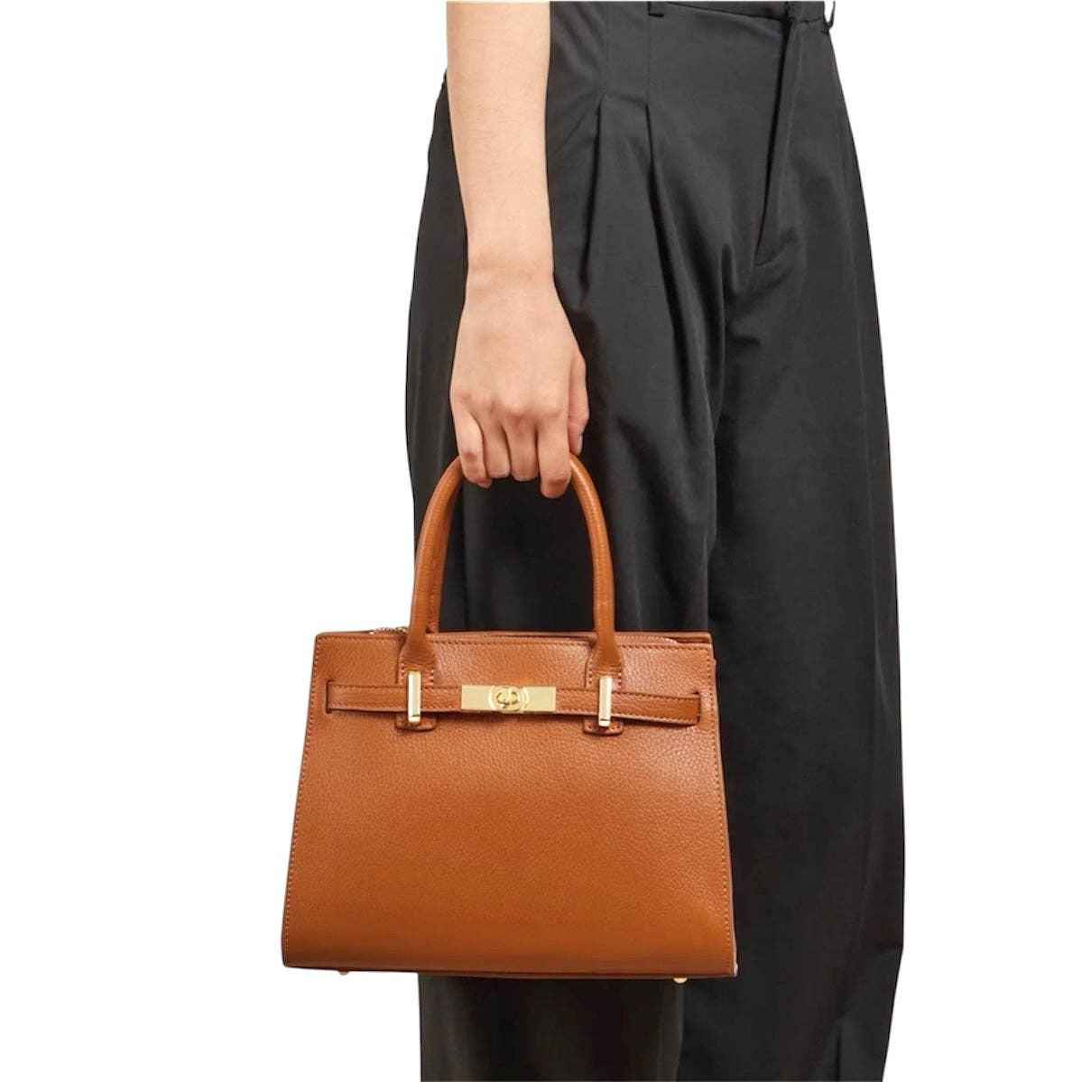 Modarno "Gina" handbag and shoulder bag in genuine leather 28x14x20cm: Leather