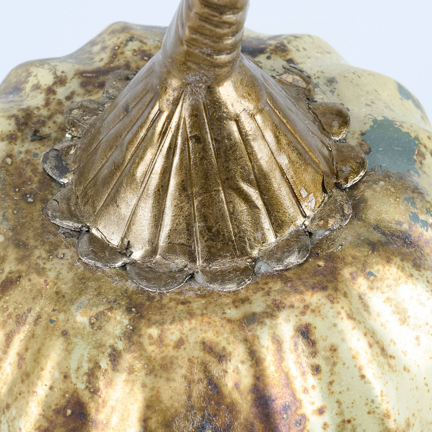 Glass Rustic Silver Pumpkin