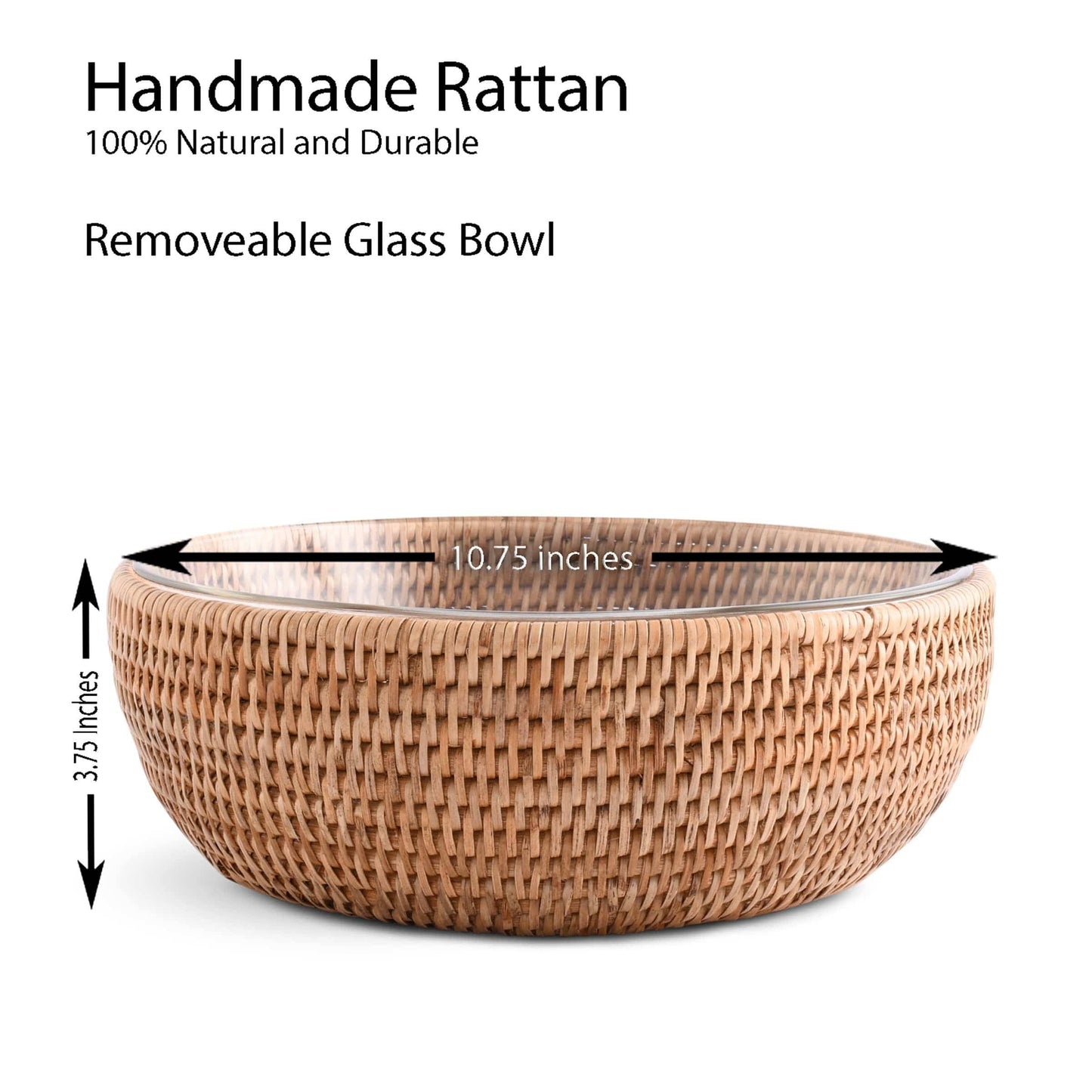 Hand Woven Serving Bowl Rattan
