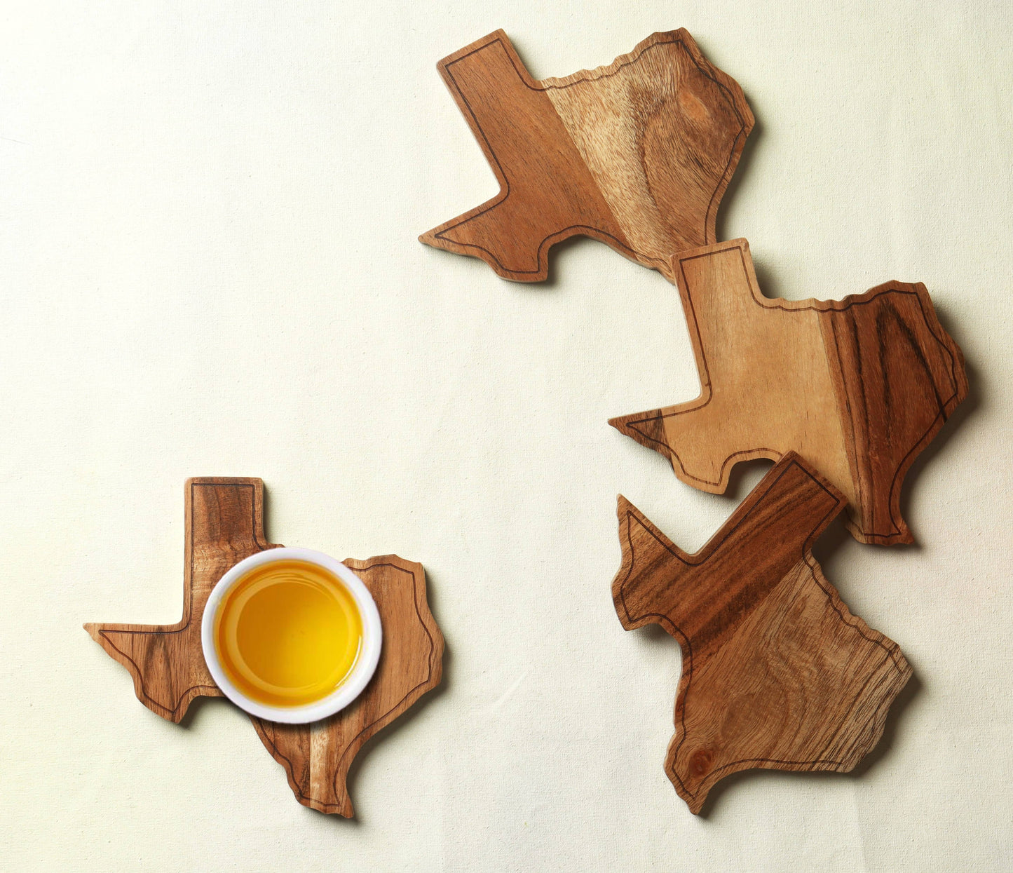 Wooden Texas Coasters, Set of 4