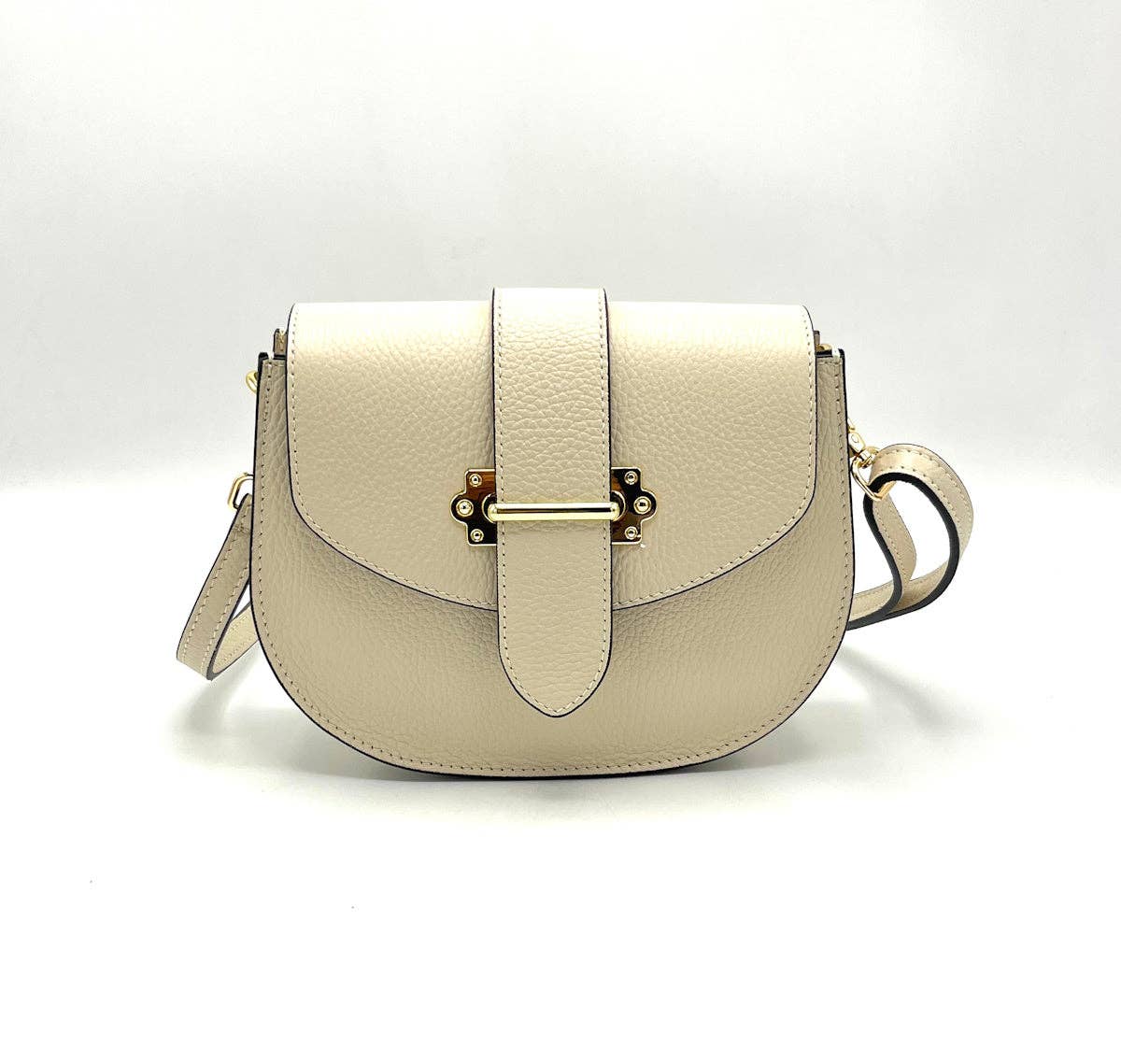 Genuine leather shoulder bag, Made in Italy ~ Camel