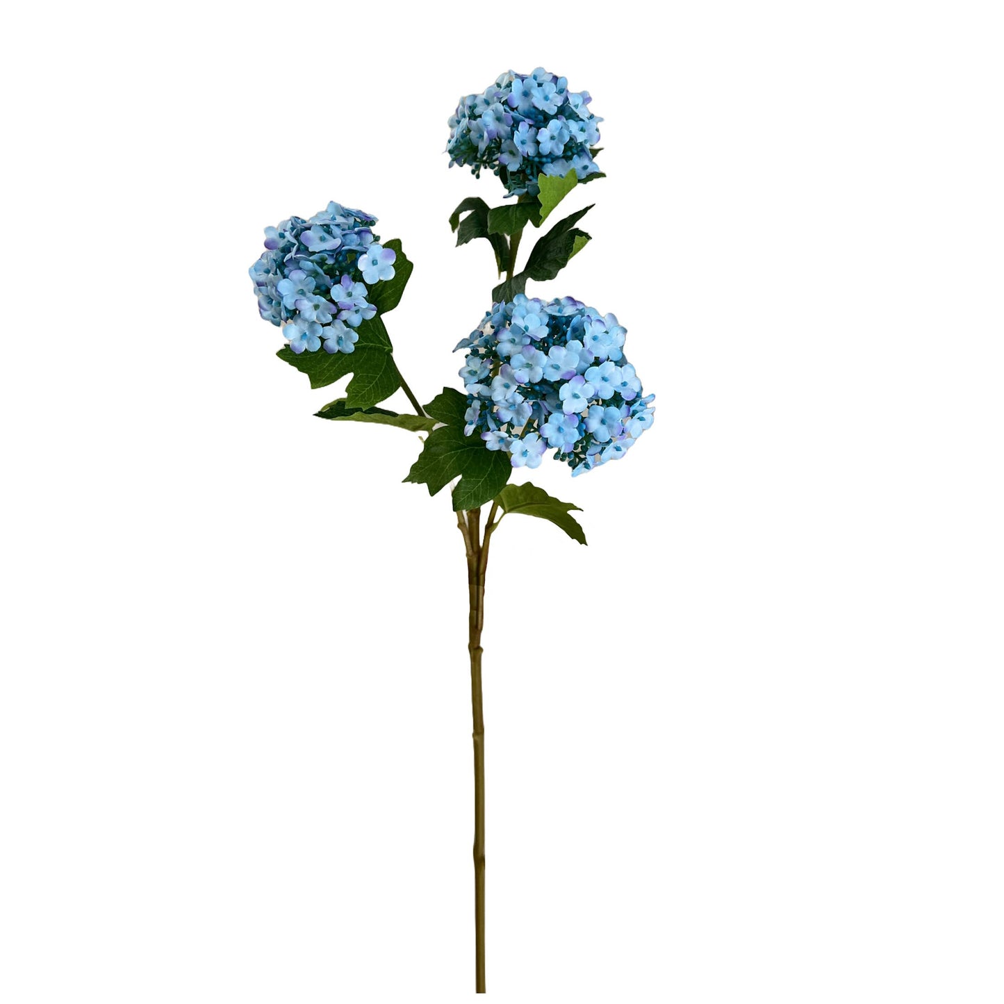 27"-3 Blooms-faux Snowball hydrangea spray: Pink